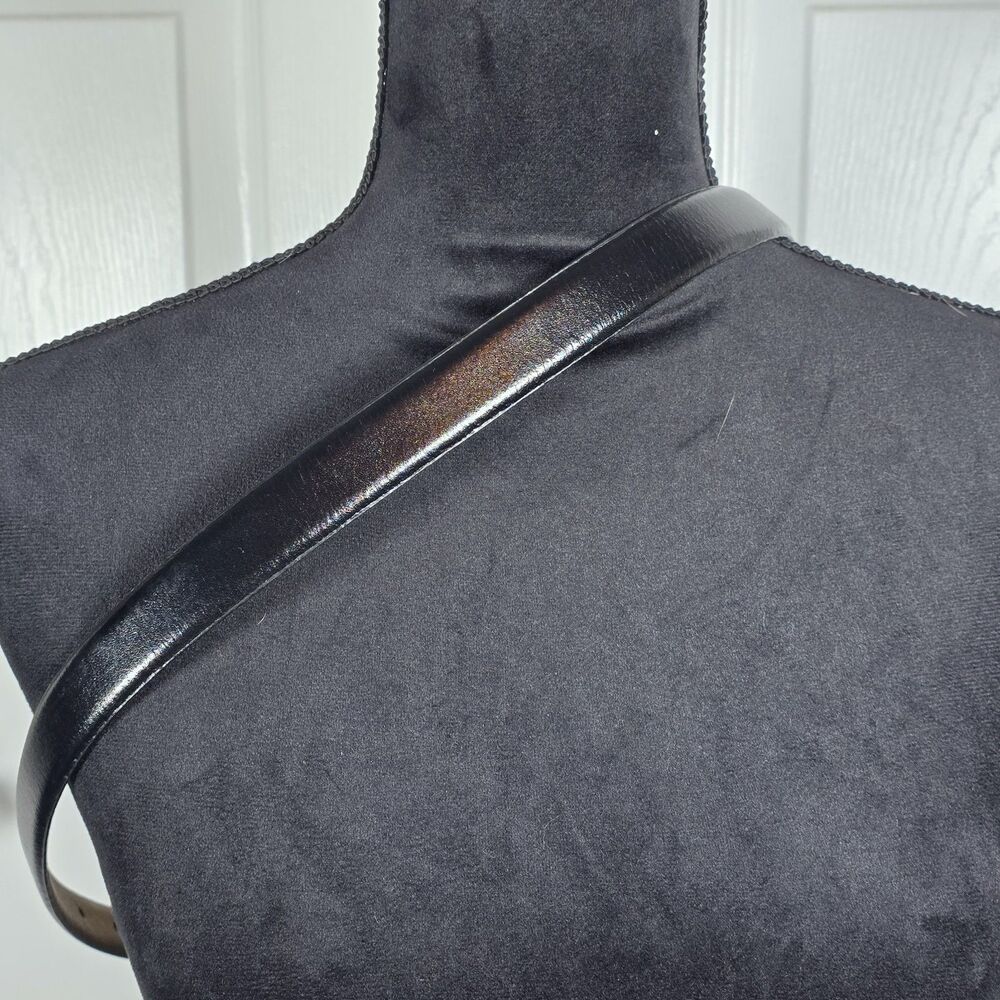 Vintage Millennium Black Leather Belt Large Two-tone Hardware 1998 - Picture 2 of 7